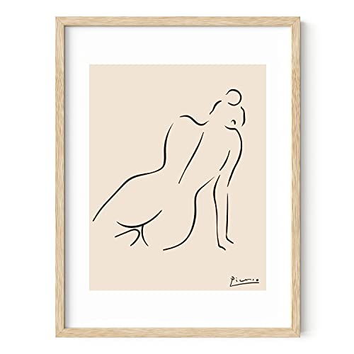 HAUS AND HUES Picasso Line Drawing Abstract Woman Wall Art Pablo Picasso Artwork Wall Art Woman Silhouette Black Minimalist Female Body Fine Line Art UNFRAMED 12