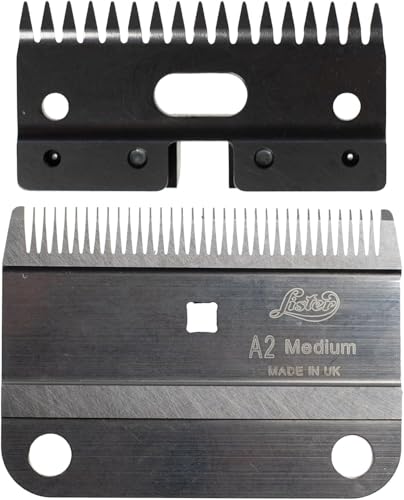 Lister A2/AC Medium Blades - Professional Animal Clipper Blade Set - 2.5mm Length Hair - for Horses, Alpacas, Cattle & Pigs - Compatible with Star, Legend, Liberty & Fusion Clippers - 258-11840