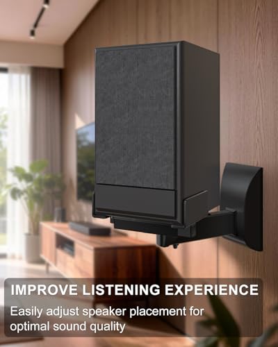 WALI - Soporte de agarre lateral para montaje de bocinas, con inclinación y giro para bocinas de sonido envolvente SWM201, color negro