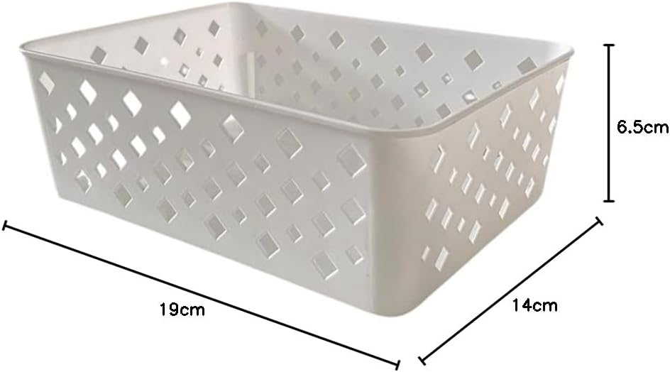 Kit 10 Cestos Multiuso Organizador Empilhável Gaveta 19x14x6 Cor:Branco