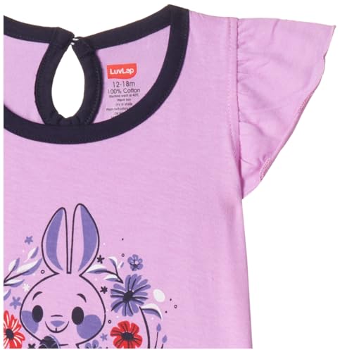 Image of LuvLap Baby Girls Regular Fit 100% Cotton Half Sleeves Girls Top CoSet Pack of 2