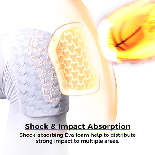 image for COOLOMG Basketball Knee Pads Protective Padded Knee Compression Sleeve