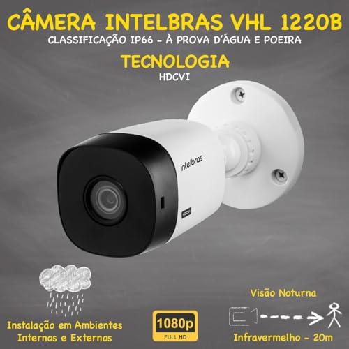 Kit 4 câmeras Intelbras VHL 1220 Full HD Multi HD DVR 1004-C