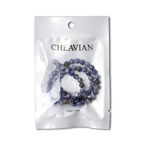 Cheavian 60Pcs 6Mm Natural Blue White Sodalite Gemstone Round Loose Beads For Jewelry Making 1 Strand 15" #TOP4