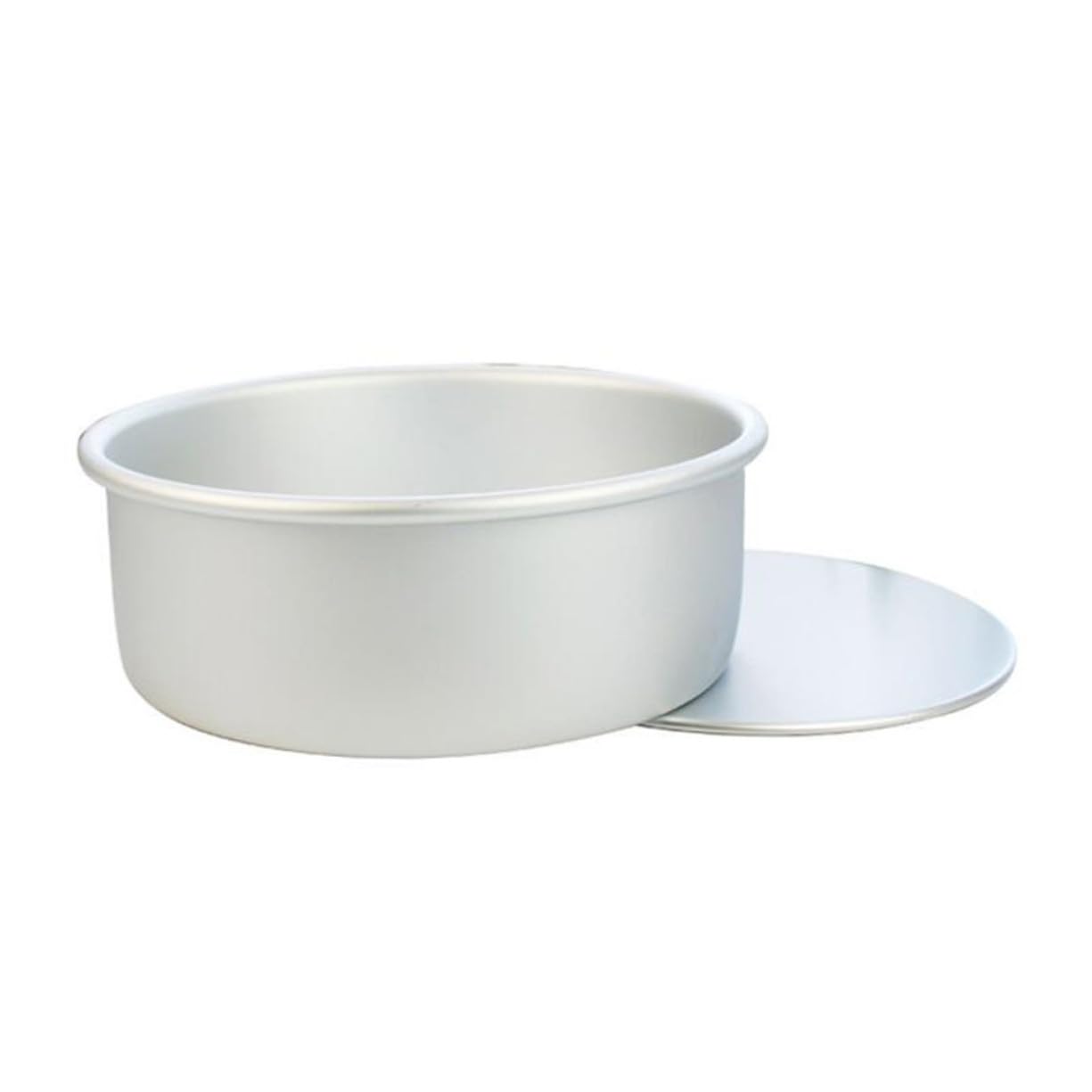 Molde Redondo para Pasteles de 6 Pulgadas de Aleación de Aluminio, 4 Piezas | Fondo Extraíble, Color Plata, para Postres y Galletas, Acabado Antiadherente