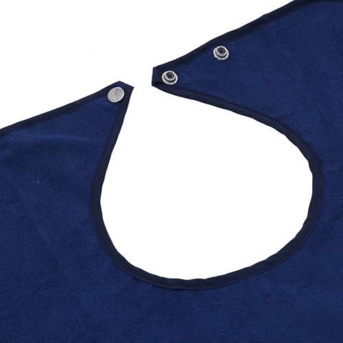 Babero para adultos lavable azul de doble capa impermeable protector de ropa 4