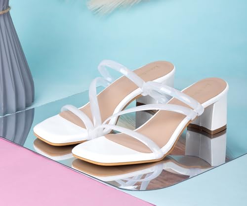 Image of LOUIS STITCH Trendy Strap Design Block Heel Sandals for Women - High Heel Sandals