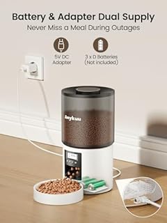 Distributore Automatico Cibo Gatti 4L Dispenser Crocchette Gatto Con Timer Programmabile e 10S Registrazione Distributore Cibo Gatti 1-6 Pasti al Giorno per Animali di Piccola e Media Taglia