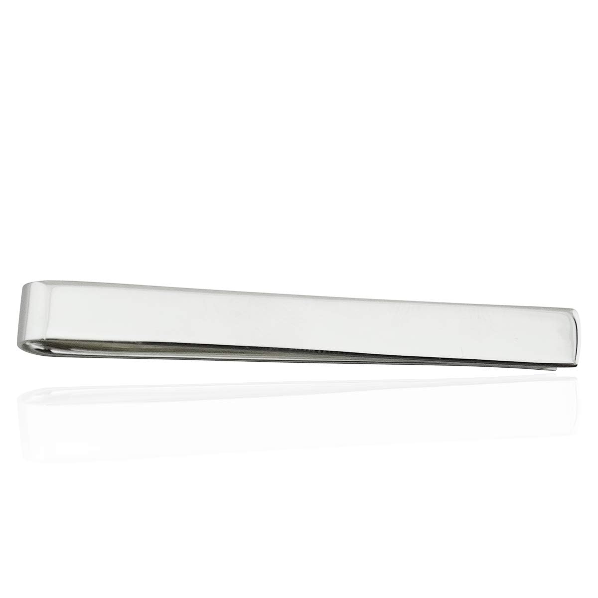 Clip de corbata de 6,5 mm x 57 mm, plata de ley, Metal