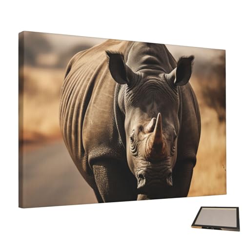 Peinture murale toile rhinocéros poster esthétique salon sans cadre