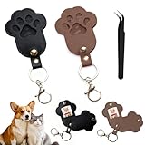 Hundehaar-Sammler Schlüsselanhänger mit Fotofach mit Schiebeabdeckung und Schnappverschluss und Schiebedeckel-Aufbewahrung als Haustier-Memory Erinnerungsbox, Fell-Andenken, hängende Pfote Design