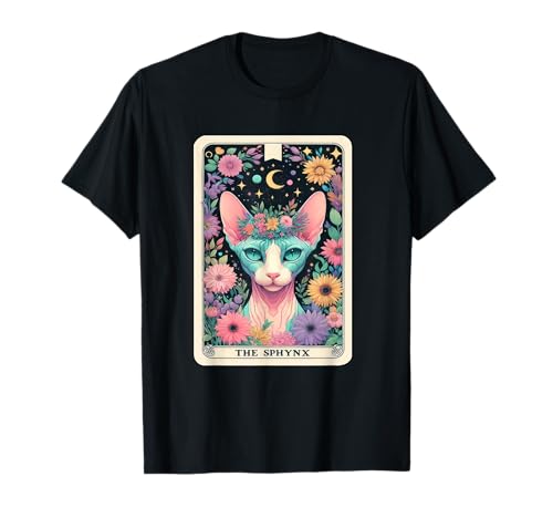 Funny Cat Tarot Card The Sphynx For Kitten Lover T-Shirt