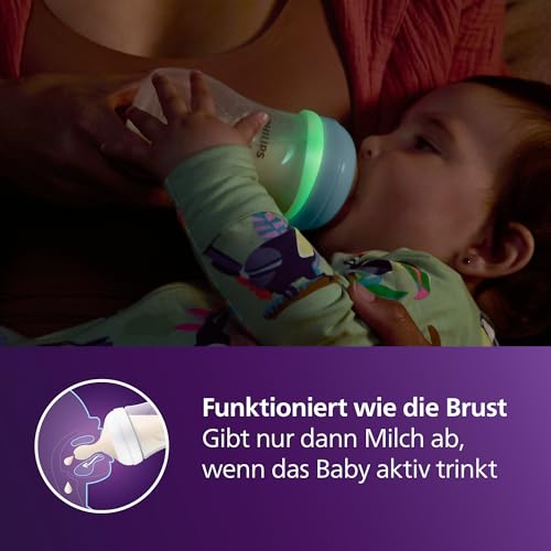 Philips Avent Natural Response Babyflasche für die Nacht – 260 ml, mit mittlerer Durchflussrate (Mittel 3)… – Ansicht 3