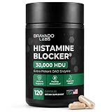 Bravado Labs DAO Supplements Histamine Blocker - Extra Strength 30,000 HDU DAO Enzyme + Diamine Oxidase & Vitamin C for Daily Histamine Metabolism & Immune Support - 120ct