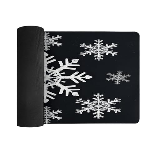 Tapis de souris imprimé flocon de neige blanc idéal pour bureau à la maison - 3