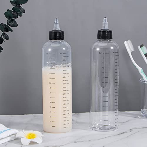 Sdoot Applicator Bottle For Hair, 16.9Oz Hair Applicator Bottle 2 Packs, Hair Color Bottle Applicator With Ratio Graduated Scale, Hair Dye Bottle Applicator With Twist Top Cap #TOP6