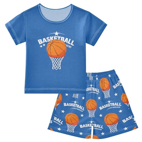 senya Basketball Star Hoop Summer Pajamas Set Short Cotton Sleepwear 2 Piece