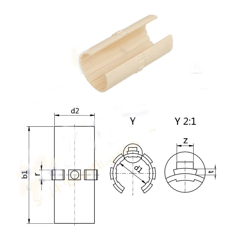 Generic 1pcs 50mm*55mm*99mm Opening Sliding Membrane Precision Bearing Sleeve Engineering Plastic Bushing Abrasion Resistance