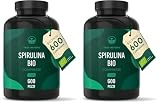 Spirulina Bio - 600 compresse 500 mg - 4000 mg dose giornaliera - Ricca di ficocianina e proteine - ultra dimagrante - Alga Spirulina pura - TRUE NATURE (Confezione da 2)