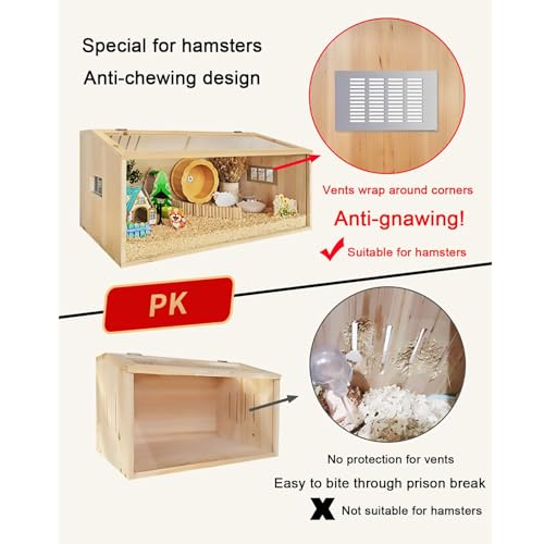 Cage pour hamster résistante à la mastication, enclos anti-fuite 80x40x40