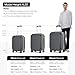 mixi 24 Inch Checked Luggage PC Hard Shell Suitcase Top Opening Aluminum Frame Travel Suitcases with Wheels, Rock Gray