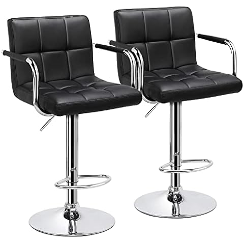 Yaheetech Adjustable Bar Stools with Swivel Seat, Set of 2 Cover