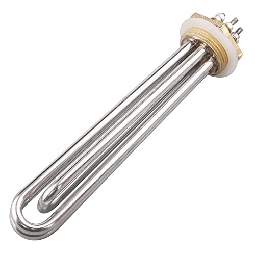 Edelstahl-Heizelement Messingflansch 1.25 Zoll (DN32) 42mm BSP 3U 24V 1500W mit Silikonring