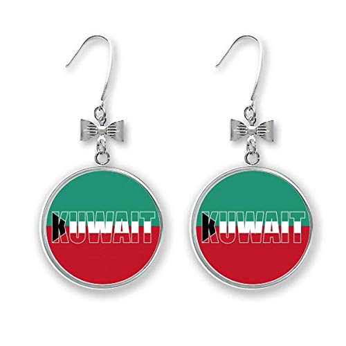 Boucles d'oreilles drapeau Koweït pendantes métal bijou femme mode
