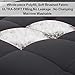 RYONGII All-Season Down Comforter Queen Grey Size Reversible Alternative Quilted Hypoallergenic Hotel Plush Microfiber Fill Insert Angle Label Warm Fluffy Machine Washable 88 x 88 Inches