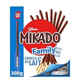 Mikado, Palitos de Galleta Crujientes, Cubiertos de Chocolate con Leche, Pack Familiar de 300 gr