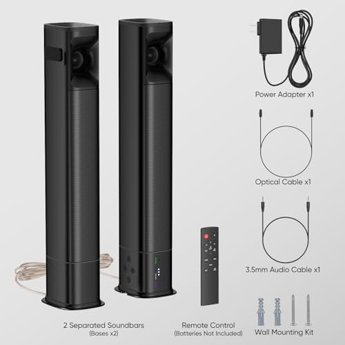 WebsLand Sound Bar for Smart TV, 2‑in‑1 Detachable, 31" 80W Surround Sound by WebsLand - Used condition - Image 7