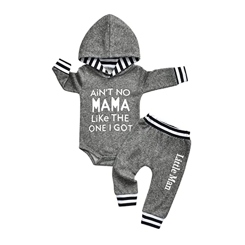 Image of Acekoy Newborn Baby Boys Clothes Letter Printed Hoodie Sweatshirt Tops+Camouflage Long Pants 2PCS Fall Winter Outfits Set
