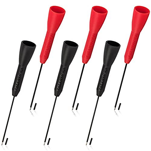 Iyalezirk - Juego de 6 sondas de prueba de aguja de 2 mm, prueba multífera no destructiva 600 V/10 una para cables Tl71 Tl75-3 negros y 3 rojos