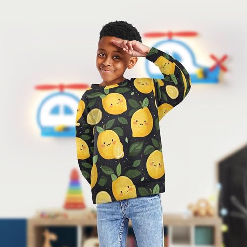 JUNZAN Cartoon Funny Lemons Little Kids Hoodie Sweatshirt Crewneck Hoodie for Boys Party 4T4