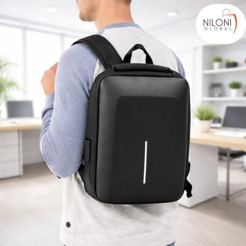 Image of Niloni Laptop Backpack 30L - Waterproof Anti-Theft with USB Charging Port | Fits 15.6 inch Laptops | Travel Office College Bag