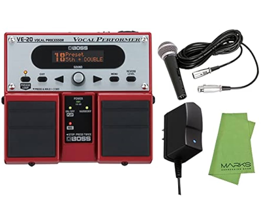 美品！フルセット！BOSS VE-20 ボーカルエフェクター＆アダプター Amazon | 【マイク + ケーブル + 純正ACアダプターセット】BOSS