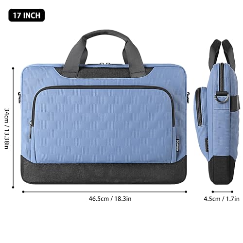 DOMISO 17 Zoll Laptop Tasche Business Wasserdichte Computertasche für 17-17,3 Zoll Laptops Arbeits Büro Tasche für Männer & Frauen, Verstellbarer Messenger Aktenkoffer, Blau