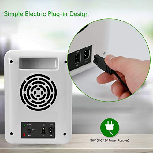 Nutrichef Portable Mini Fridge - Personal Compact Electric Cooler And Warmer Box With 4 Liter / 6 Can Storage, Includes 110V & 12V Ac/Dc Power For Home, Office, Car, Rv & Boat #TOP2