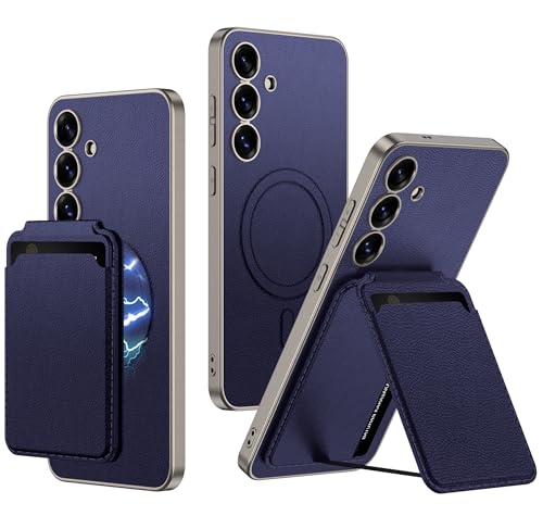 Image of BOUNCEBACK Vegan Leather Magnetic Charging Support Case with Detachable Wallet Accessiories for Samsung Galaxy S25 Plus- (Purple | Faux Leather)