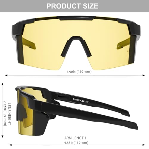 Image of MAXJULI XL Z87 Sunglasses for Big Wide Heads Men TR90 Ultralight UV400 Protection Work Glasses Z8225