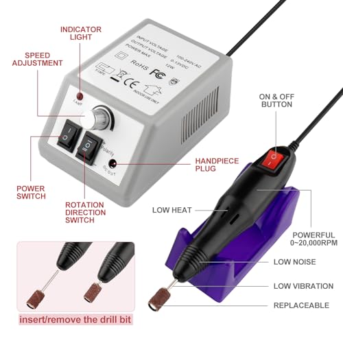 Kit Profesional de Taladro Eléctrico para Uñas con 156 Piezas miniatura 3