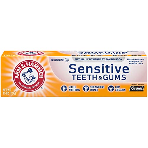ARM & HAMMER Sensitive Teeth & Gums Toothpaste, Refreshing Mint- Fluoride Toothpaste, 4.5 Ounce (Pack of 12)