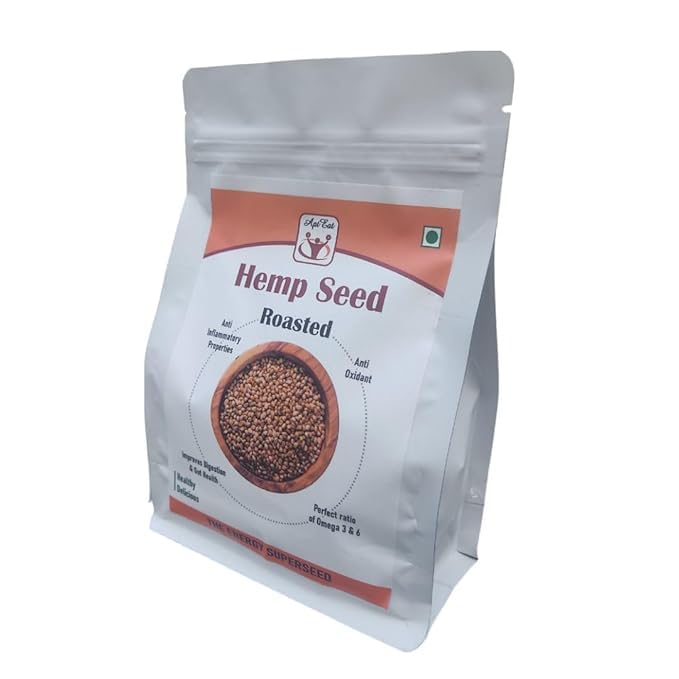 Image of AptEat Hemp Seed for Eating Non -Germinate Organic Superfood Omega 3 & 6 | High in Protein, Fibre | Natural Plant-Protein | Vegan, Gluten Free | Perfect for Smoothies, Salads, Baking | Keto Diets (420 GM, Roasted Salty)