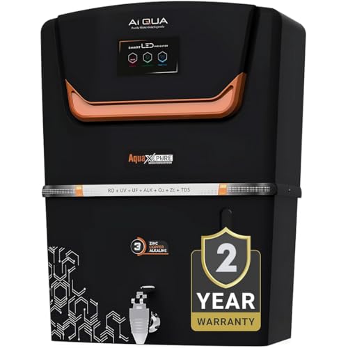 Image of AquaXpure Water Purifier RO+UV+UF with Copper & Zinc | 12L Storage Tank & TDS with Taste Controller | 2 Years warrenty with Free Installation. (AI Black)