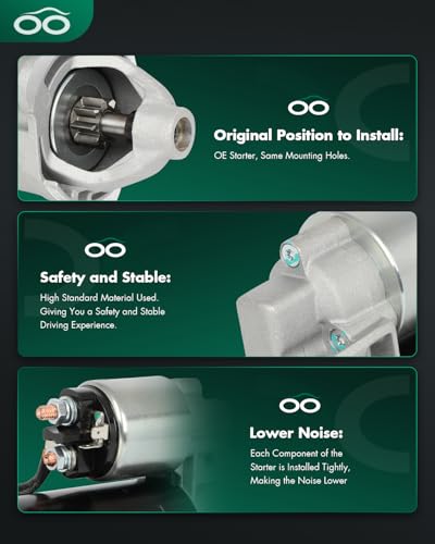 Image of SCITOO Starter Motor fit for Audi for S4 2.7L 2002,for Volkswagen for Passat 1.9L 1997,for Volkswagen for Passat 2.0L 2004-2005 Replacement Starter 17977