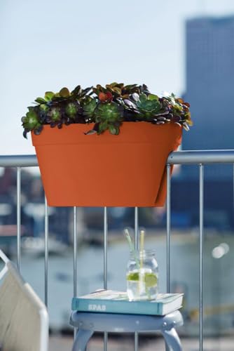 Blumenkasten elho loft urban Flower Bridge 50 in Braun und Klinkerrot