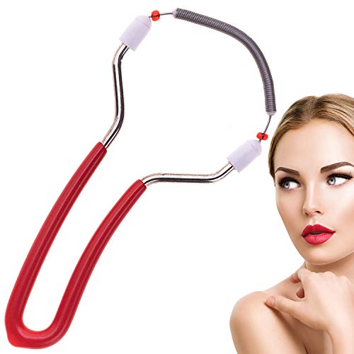 Hair Remover Spring Facial for Women Face - Removes Hair from Upper Lip Chin Cheeks Neck Easy to use with only one Hand - Boxed Best Gift Idea - Red Color