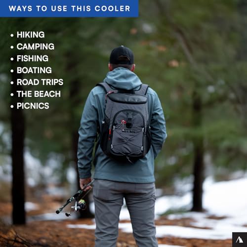 Titan by Arctic Zone Backpack Cooler, Insulated Soft Sided Bag with Leak Proof Lining and Padded Straps, for Lunch, Picnic, and Travel, 24 Can Capacity, Sharkskin Grey by Titan by Arctic Zone - Image 8
