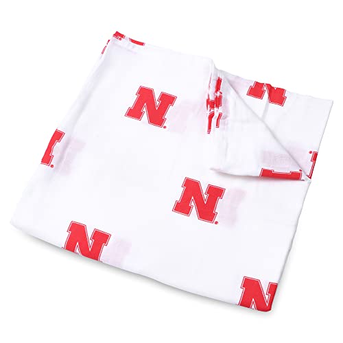 Image of Three Little Anchors University of Nebraska Muslin Swaddle Blanket 47x47in