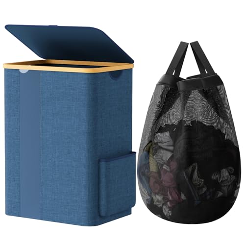 Large Collapsible Laundry Basket Hamper with Lid & Pocket - $13.99